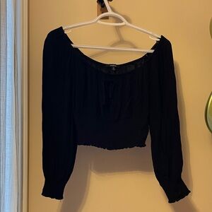 Black cropped blouse